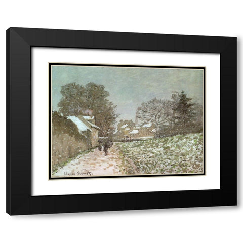 Snow at Argenteuil 1875 Black Modern Wood Framed Art Print with Double Matting by Monet, Claude