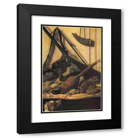 Sporting prizes 1862 Black Modern Wood Framed Art Print with Double Matting by Monet, Claude