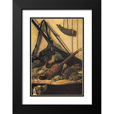 Sporting prizes 1862 Black Modern Wood Framed Art Print with Double Matting by Monet, Claude