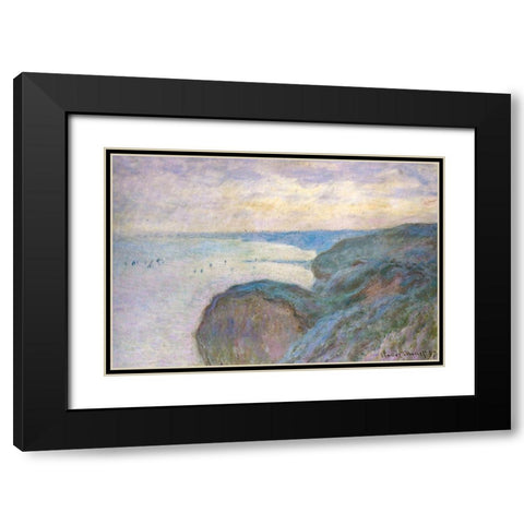 Steep cliffs 1897 Black Modern Wood Framed Art Print with Double Matting by Monet, Claude