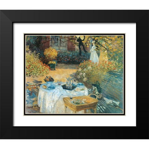 The Luncheon 1873 Black Modern Wood Framed Art Print with Double Matting by Monet, Claude