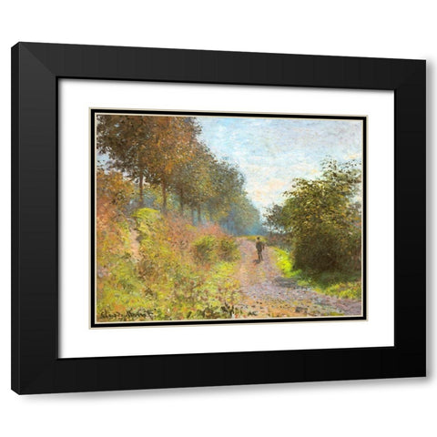 The Sheltered Path 1873 Black Modern Wood Framed Art Print with Double Matting by Monet, Claude