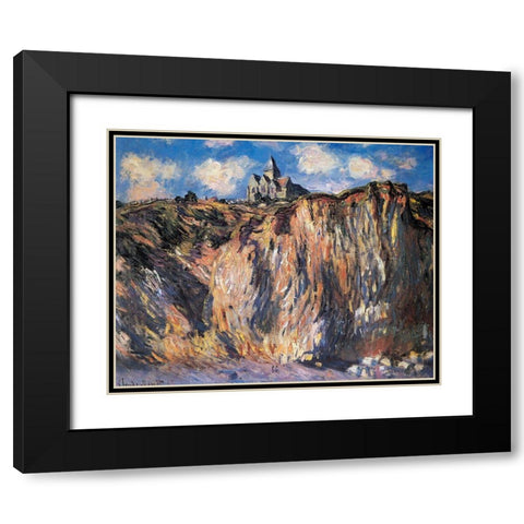 Varengeville Church 1882 Black Modern Wood Framed Art Print with Double Matting by Monet, Claude
