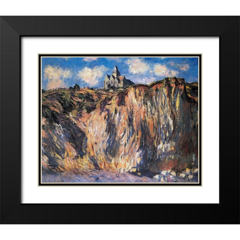 Varengeville Church 1882 Black Modern Wood Framed Art Print with Double Matting by Monet, Claude