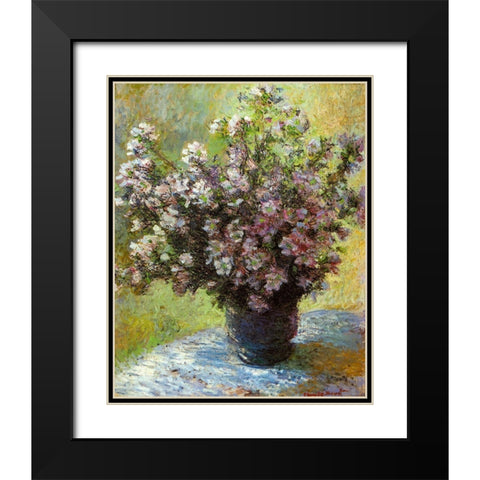 Vase of Flowers 1881 Black Modern Wood Framed Art Print with Double Matting by Monet, Claude