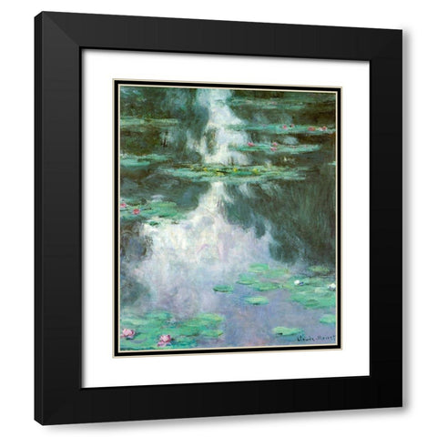 Water-lilies I 1907 Black Modern Wood Framed Art Print with Double Matting by Monet, Claude