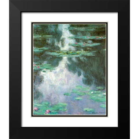 Water-lilies I 1907 Black Modern Wood Framed Art Print with Double Matting by Monet, Claude