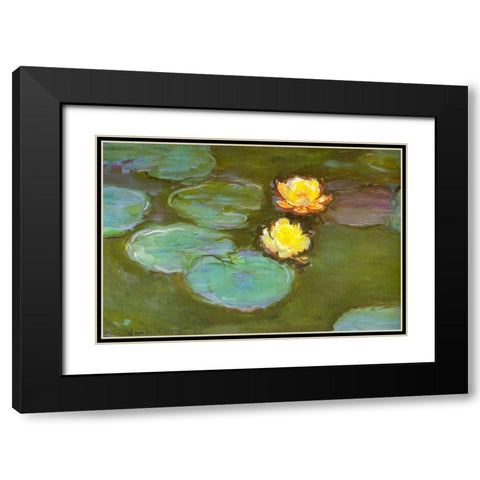 Water-lilies II 1907 Black Modern Wood Framed Art Print with Double Matting by Monet, Claude