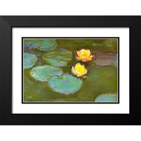 Water-lilies II 1907 Black Modern Wood Framed Art Print with Double Matting by Monet, Claude