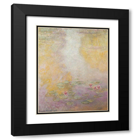 Water-lilies 1908 Black Modern Wood Framed Art Print with Double Matting by Monet, Claude