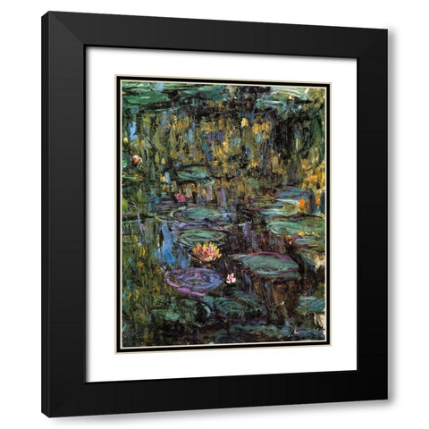 Water-lilies 1915 Black Modern Wood Framed Art Print with Double Matting by Monet, Claude