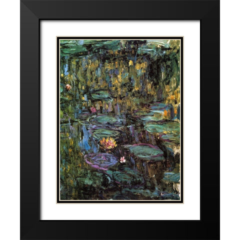 Water-lilies 1915 Black Modern Wood Framed Art Print with Double Matting by Monet, Claude