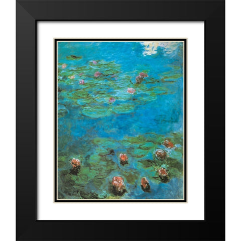 Water-lilies 1920 Black Modern Wood Framed Art Print with Double Matting by Monet, Claude