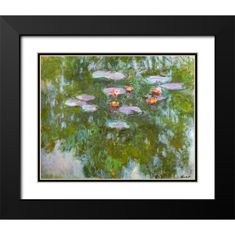 Water-lilies 1911 Black Modern Wood Framed Art Print with Double Matting by Monet, Claude