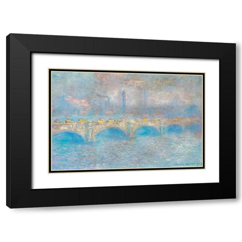 Waterloo Bridge I 1900 Black Modern Wood Framed Art Print with Double Matting by Monet, Claude