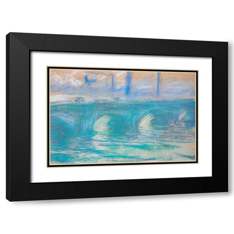 Waterloo Bridge-study 1900 Black Modern Wood Framed Art Print with Double Matting by Monet, Claude