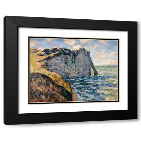 The Cliff of Aval-Etretat 1885 Black Modern Wood Framed Art Print with Double Matting by Monet, Claude
