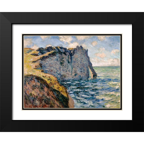 The Cliff of Aval-Etretat 1885 Black Modern Wood Framed Art Print with Double Matting by Monet, Claude