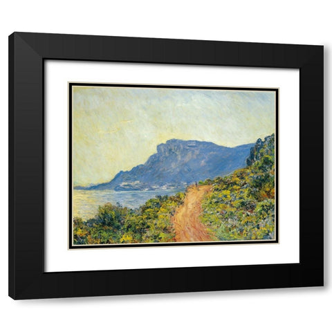 La Corniche near Monaco 1884 Black Modern Wood Framed Art Print with Double Matting by Monet, Claude