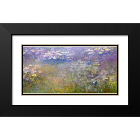 Water Lilies Agapanthus 1915 Black Modern Wood Framed Art Print with Double Matting by Monet, Claude