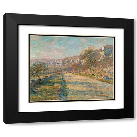 Road of La Roche-Guyon 1880 Black Modern Wood Framed Art Print with Double Matting by Monet, Claude