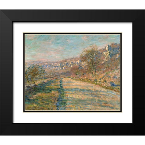 Road of La Roche-Guyon 1880 Black Modern Wood Framed Art Print with Double Matting by Monet, Claude