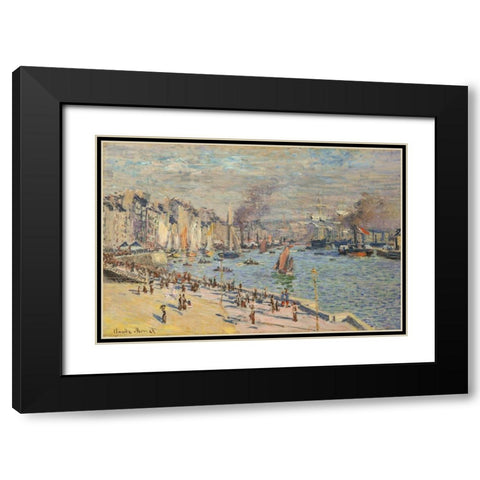 Port of Le Havre 1874 Black Modern Wood Framed Art Print with Double Matting by Monet, Claude