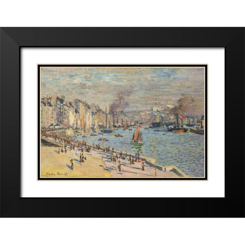 Port of Le Havre 1874 Black Modern Wood Framed Art Print with Double Matting by Monet, Claude