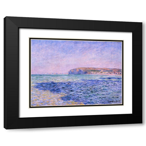 Shadows on the Sea. The Cliffs at Pourville 1882 Black Modern Wood Framed Art Print with Double Matting by Monet, Claude