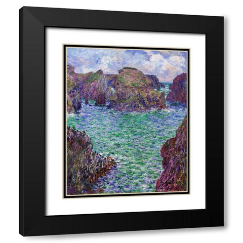 Port-Goulphar-Belle-ile 1887 Black Modern Wood Framed Art Print with Double Matting by Monet, Claude