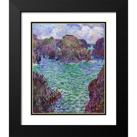 Port-Goulphar-Belle-ile 1887 Black Modern Wood Framed Art Print with Double Matting by Monet, Claude