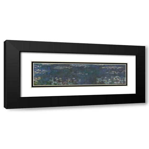 The Water Lilies - Green Reflections Black Modern Wood Framed Art Print with Double Matting by Monet, Claude