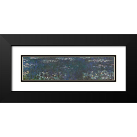 The Water Lilies - Green Reflections Black Modern Wood Framed Art Print with Double Matting by Monet, Claude