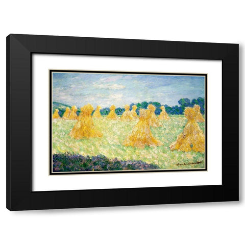 The Young Ladies of Giverny-Sun Effect 1894 Black Modern Wood Framed Art Print with Double Matting by Monet, Claude