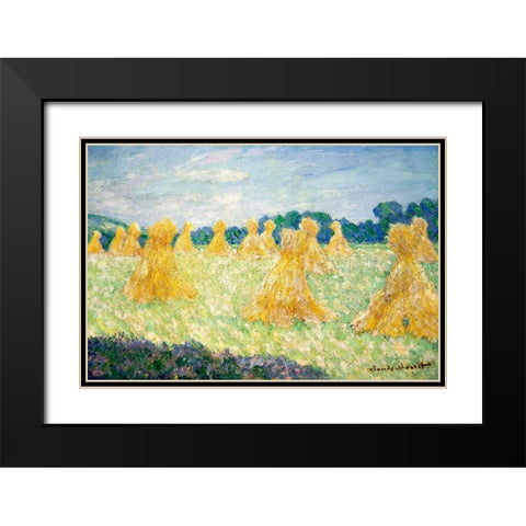 The Young Ladies of Giverny-Sun Effect 1894 Black Modern Wood Framed Art Print with Double Matting by Monet, Claude