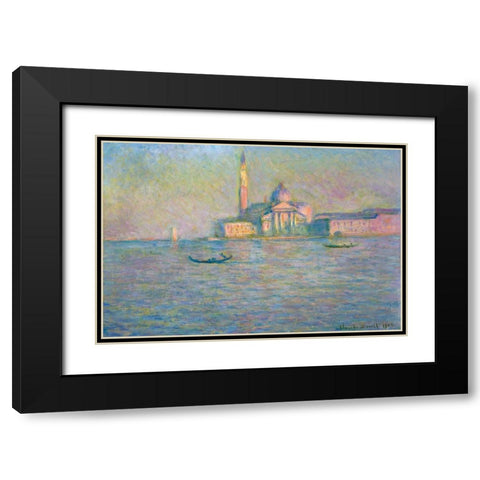 The church of San Giorgio Maggiore-Venice 1908 Black Modern Wood Framed Art Print with Double Matting by Monet, Claude