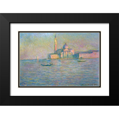 The church of San Giorgio Maggiore-Venice 1908 Black Modern Wood Framed Art Print with Double Matting by Monet, Claude