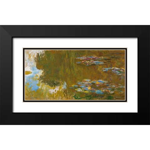 The Water Lily Pond 1917 Black Modern Wood Framed Art Print with Double Matting by Monet, Claude