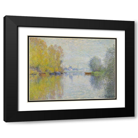 Autumn on the Seine-Argenteuil 1873 Black Modern Wood Framed Art Print with Double Matting by Monet, Claude