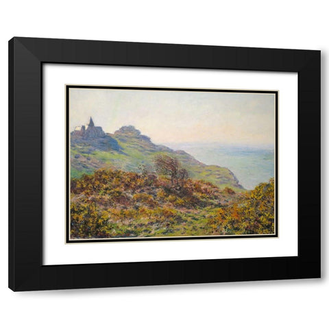 The Church of Varengeville and the Gorge of Moutiers Pass 1882 Black Modern Wood Framed Art Print with Double Matting by Monet, Claude