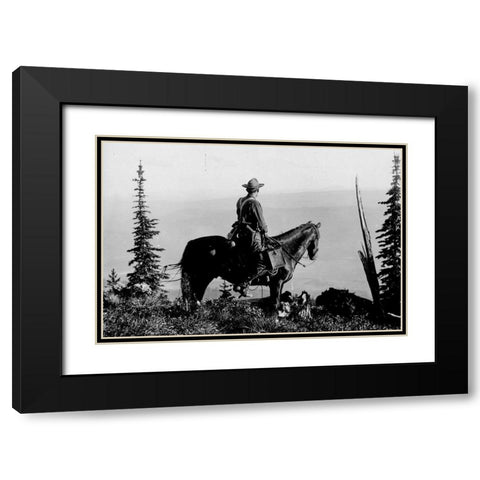 Back Country Black Modern Wood Framed Art Print with Double Matting by Vintage Photography