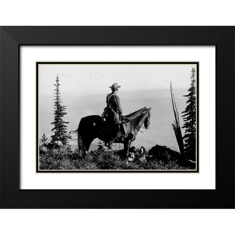 Back Country Black Modern Wood Framed Art Print with Double Matting by Vintage Photography