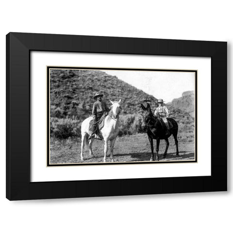 Western Playground Black Modern Wood Framed Art Print with Double Matting by Vintage Photography