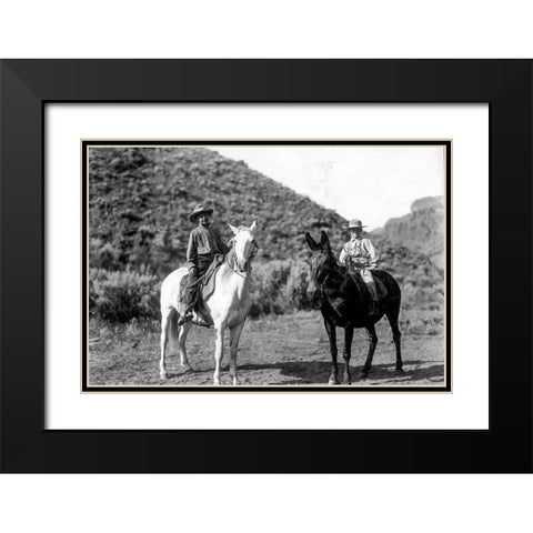 Western Playground Black Modern Wood Framed Art Print with Double Matting by Vintage Photography