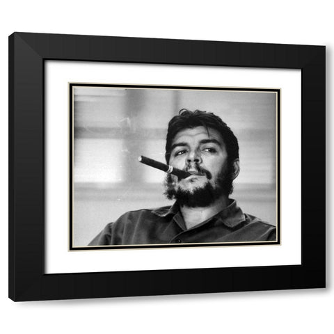 Che Guevera 1963 Black Modern Wood Framed Art Print with Double Matting by Vintage Photography