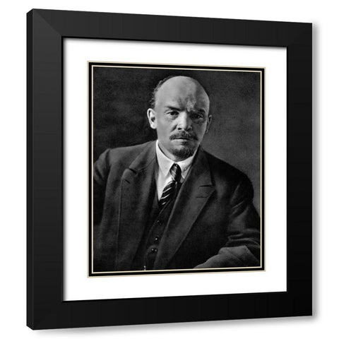 Lenin 1920 Black Modern Wood Framed Art Print with Double Matting by Vintage Photography