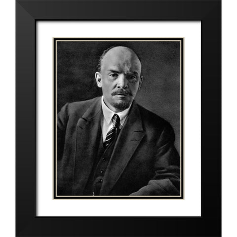 Lenin 1920 Black Modern Wood Framed Art Print with Double Matting by Vintage Photography