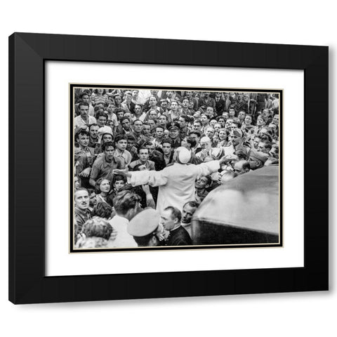 Pope Pius XII Rome 1943 Black Modern Wood Framed Art Print with Double Matting by Vintage Photography