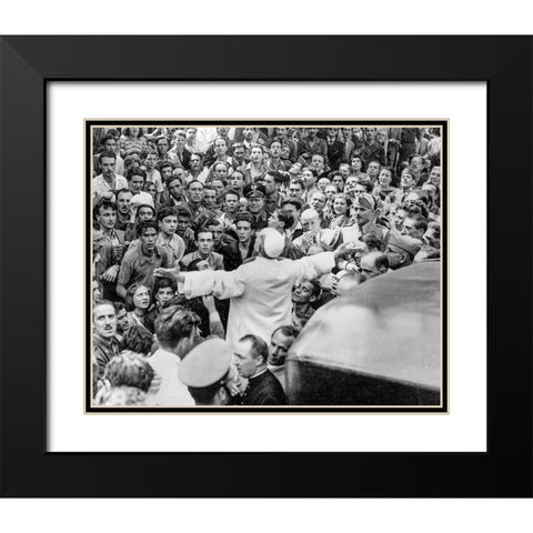 Pope Pius XII Rome 1943 Black Modern Wood Framed Art Print with Double Matting by Vintage Photography