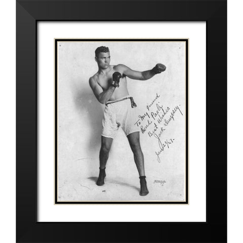 Jack Dempsey 1927 Black Modern Wood Framed Art Print with Double Matting by Vintage Photography